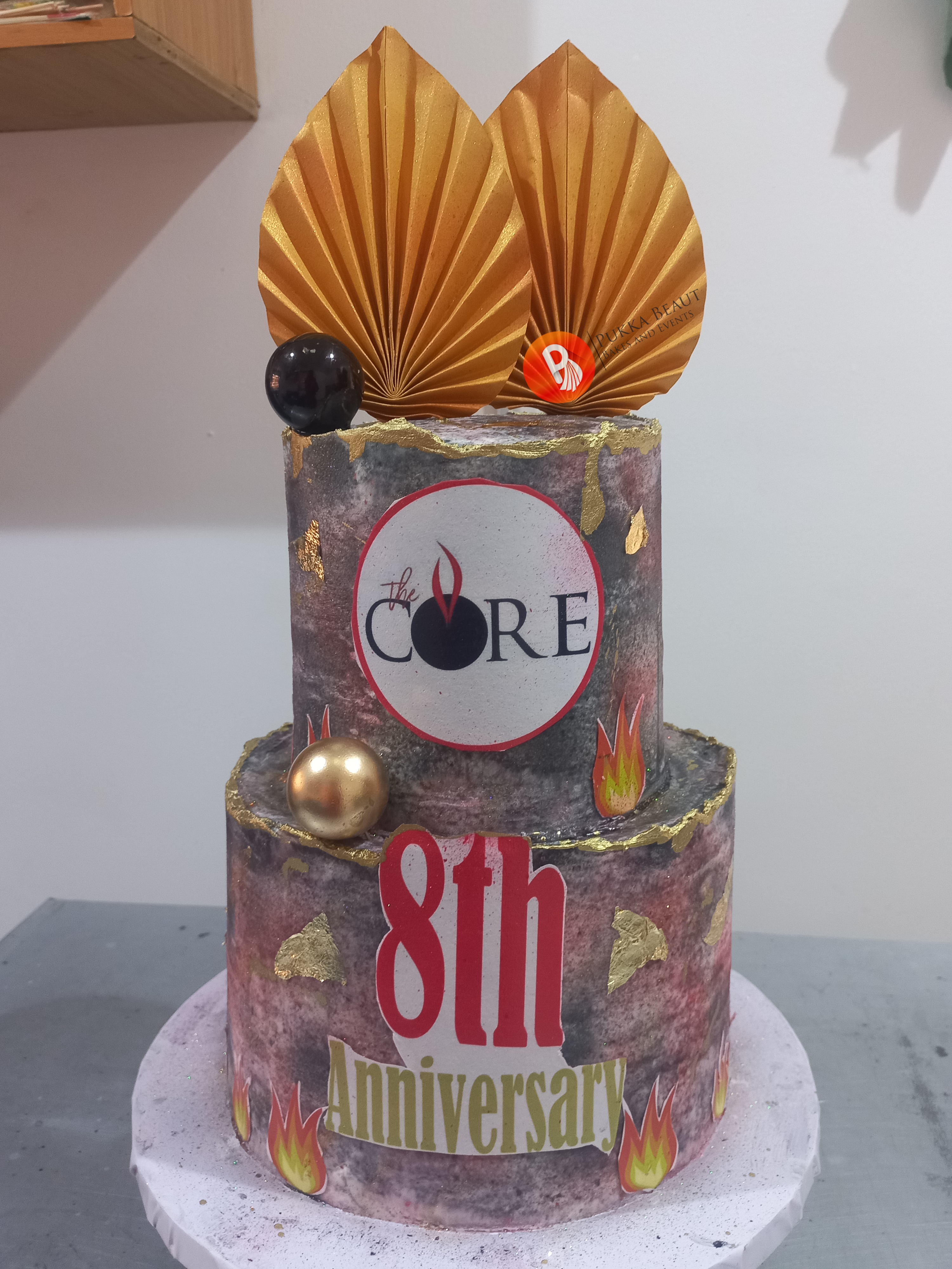 Corporate 8th anniversary cake by Pukka Beaut